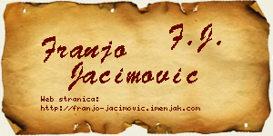 Franjo Jaćimović vizit kartica